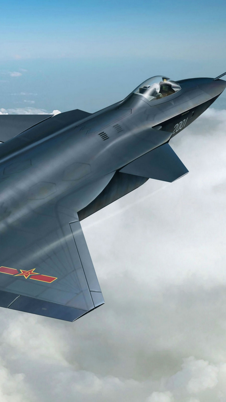 Black Jet Plane Flying Over White Clouds During Daytime. Wallpaper in 750x1334 Resolution