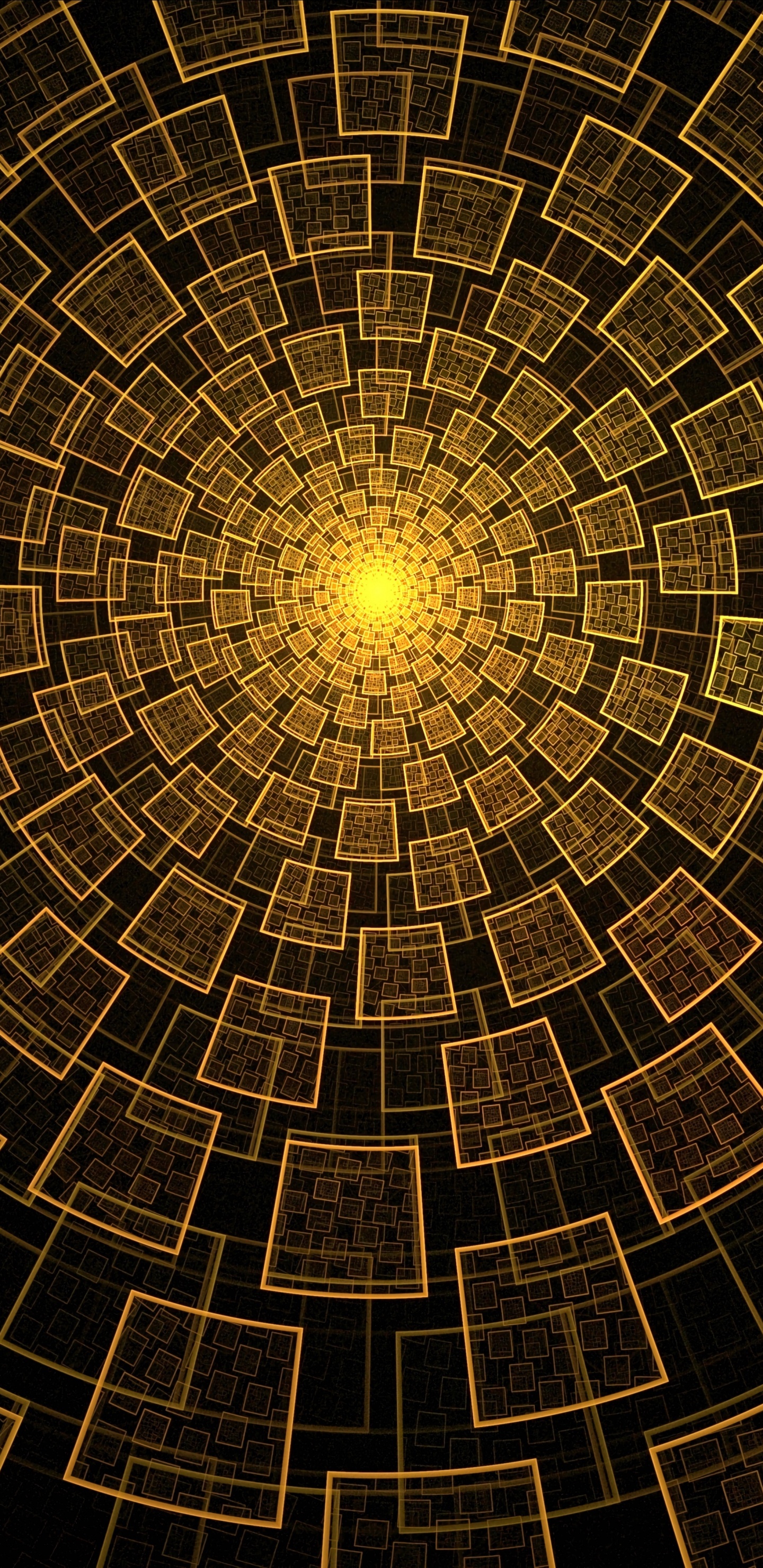 Schwarze Und Weiße Runde Illustration. Wallpaper in 1440x2960 Resolution