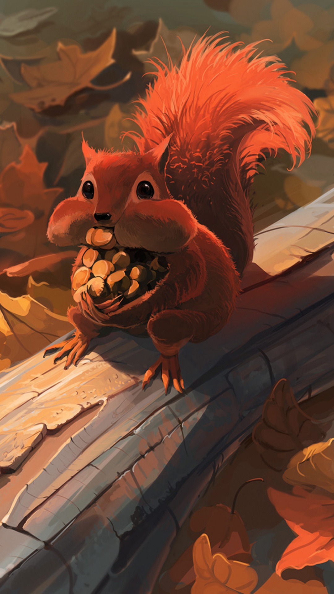 Pájaro Marrón y Blanco en la Pintura de la Rama de un Árbol. Wallpaper in 1080x1920 Resolution