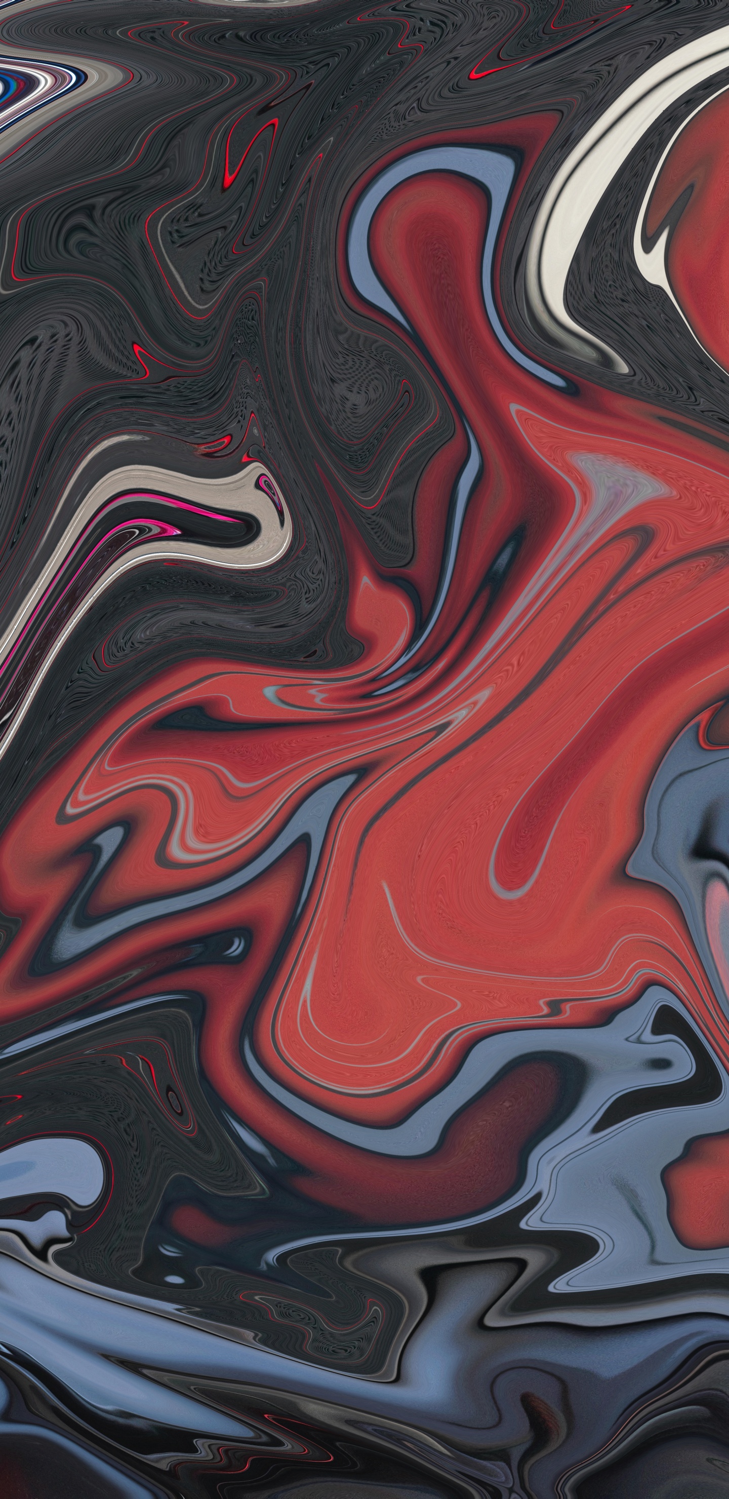 Rote Weiße Und Schwarze Abstrakte Malerei. Wallpaper in 1440x2960 Resolution