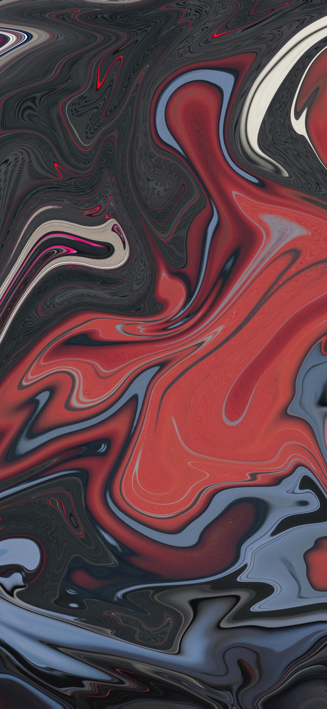 Pintura Abstracta Roja Blanca y Negra. Wallpaper in 1125x2436 Resolution