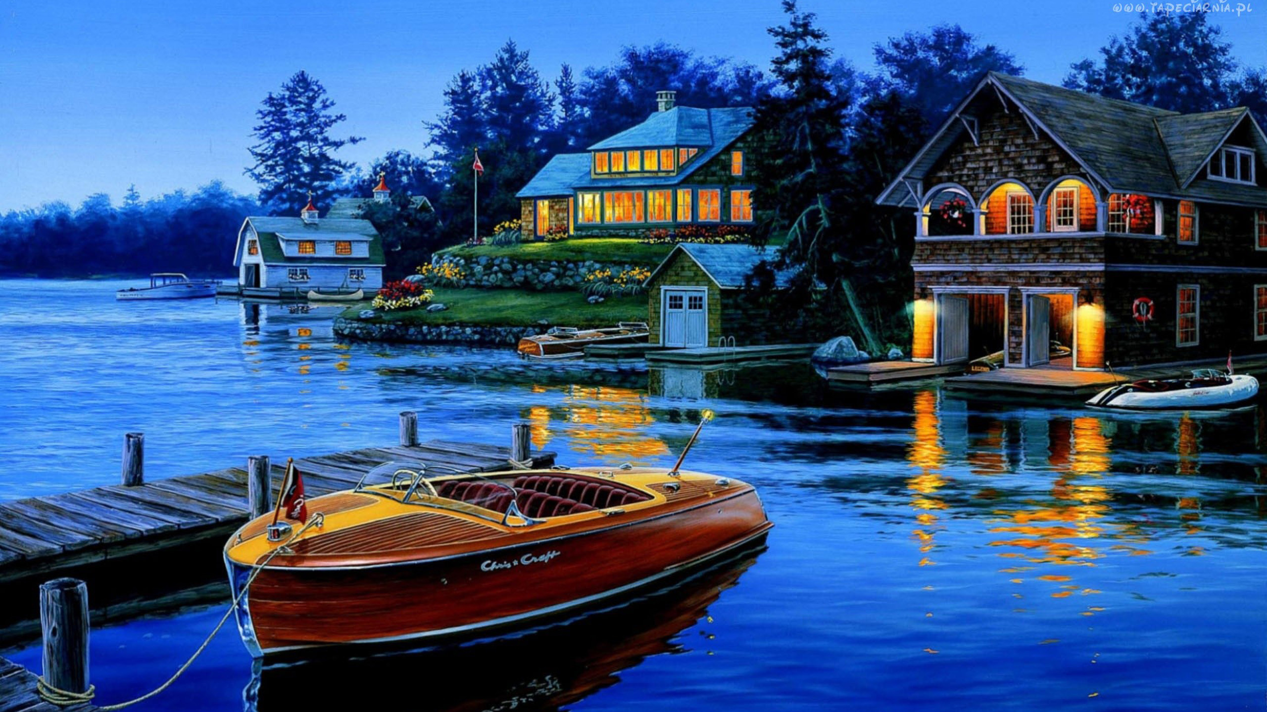 Red and White Boat on Water Near Green Trees During Daytime. Wallpaper in 2560x1440 Resolution