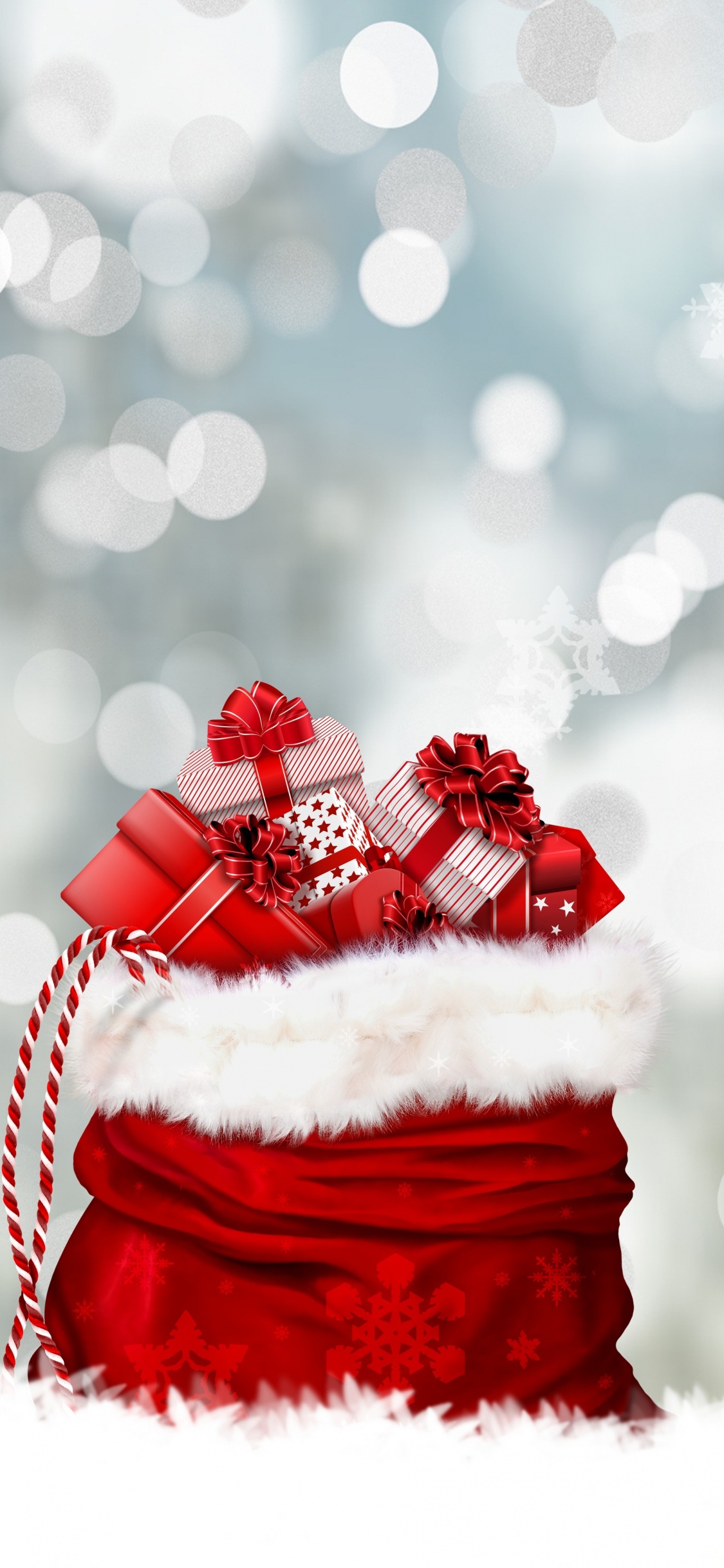 Le Jour De Noël, Santa Claus, Cadeau de Noël, Red, Hiver. Wallpaper in 1125x2436 Resolution