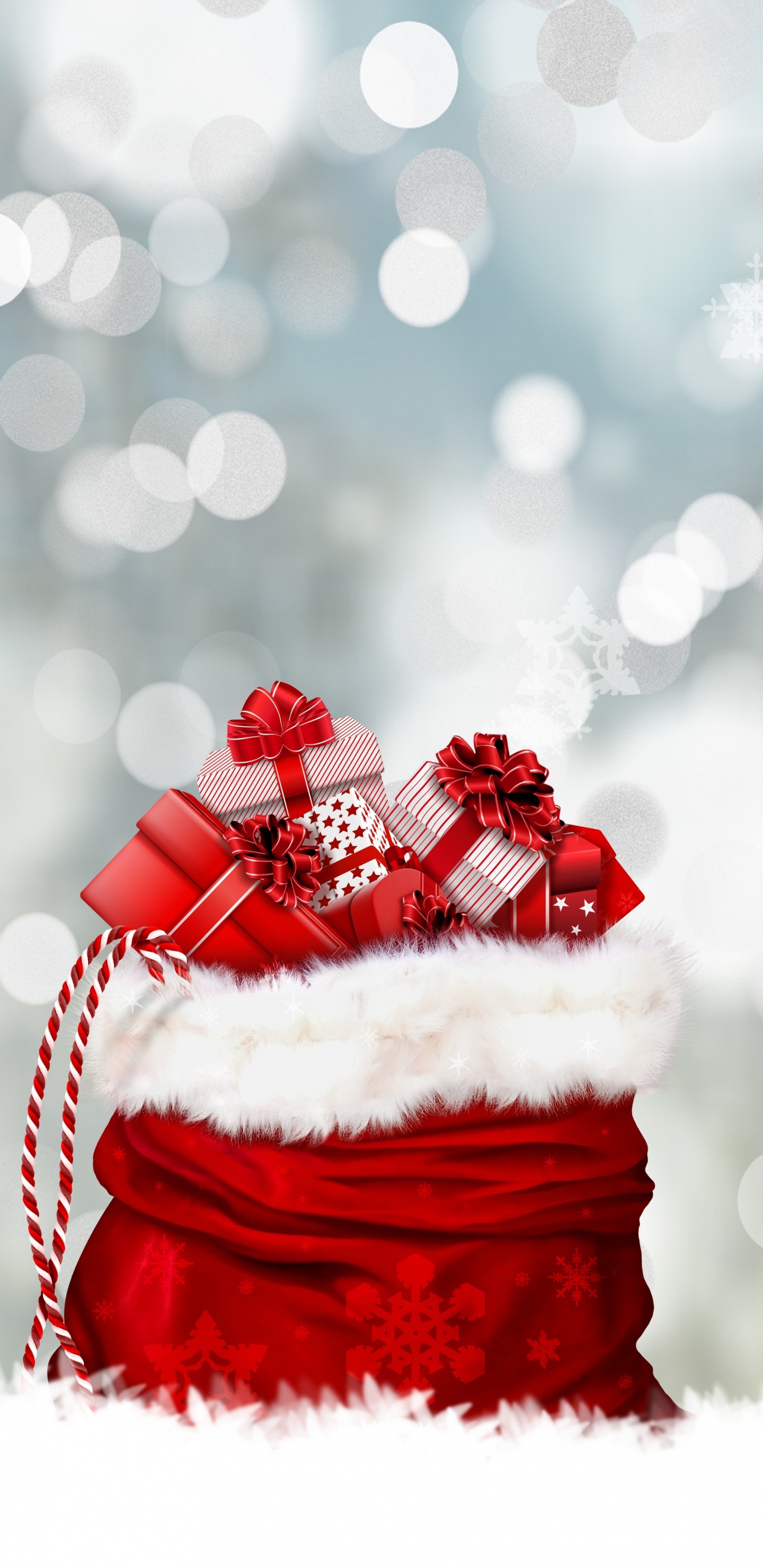 Le Jour De Noël, Santa Claus, Cadeau de Noël, Red, Hiver. Wallpaper in 1440x2960 Resolution
