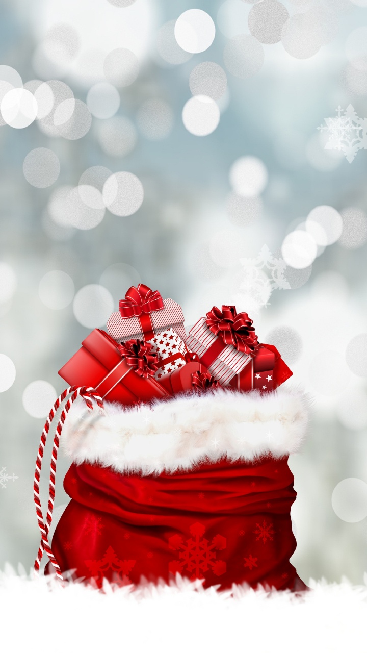 Le Jour De Noël, Santa Claus, Cadeau de Noël, Red, Hiver. Wallpaper in 720x1280 Resolution