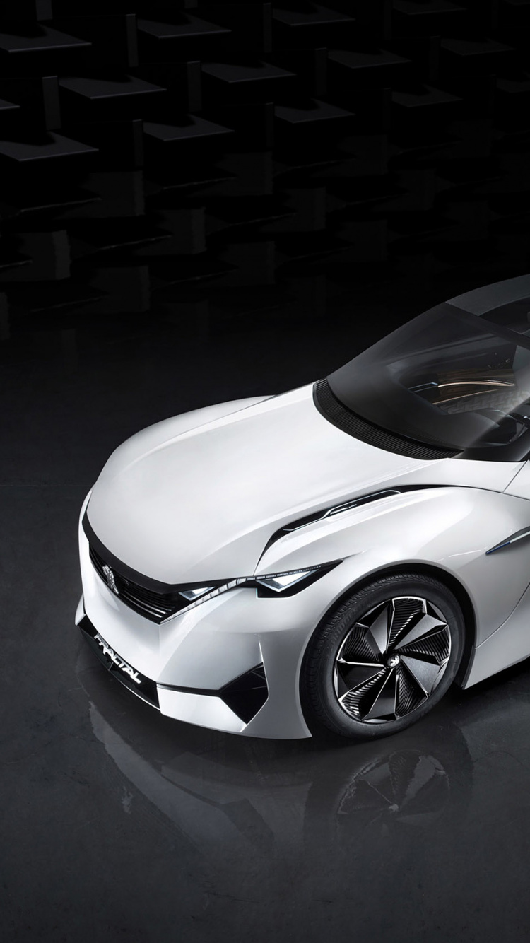 Weißer Porsche 911 Auf Schwarzer Oberfläche. Wallpaper in 750x1334 Resolution