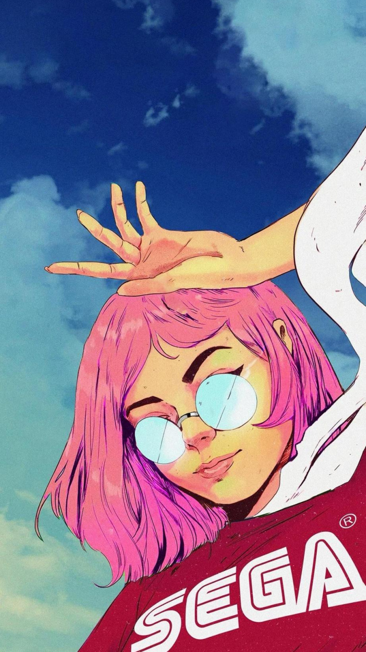 Gamer Girl, Cartoon, Sega, Eye, Mouth. Wallpaper in 750x1334 Resolution