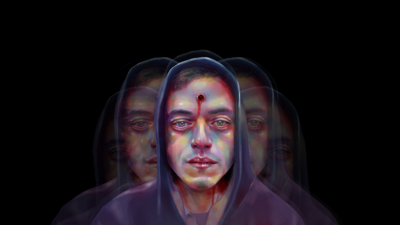 Rami Malek, Señor Robot, Arte, Cabeza, Humanos. Wallpaper in 1280x720 Resolution