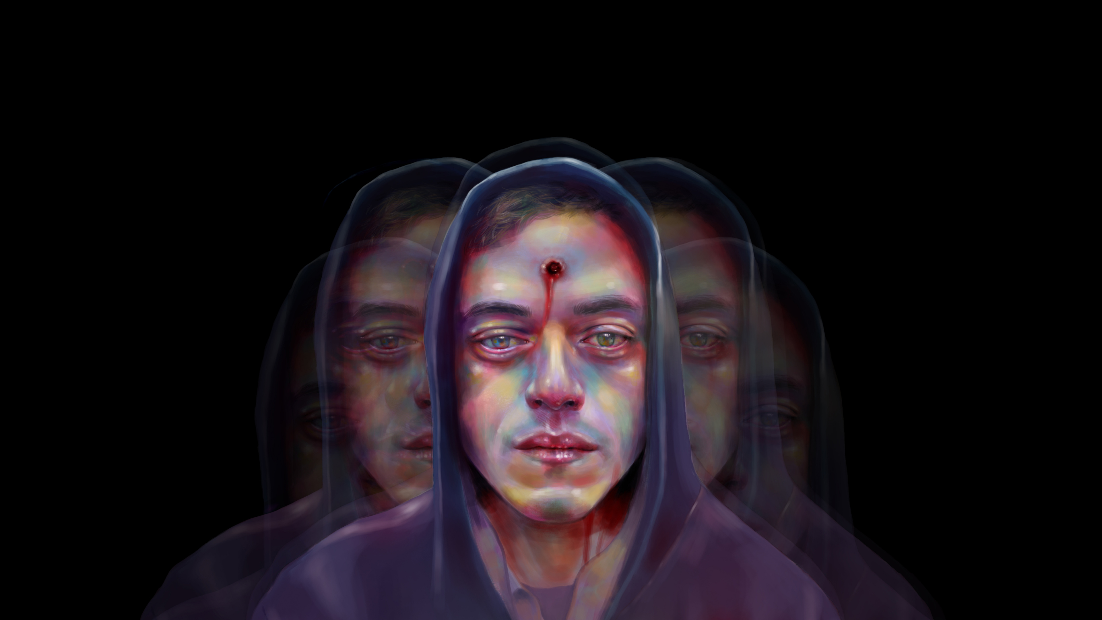 Rami Malek, Monsieur Robot, Art, Face, Tête. Wallpaper in 3840x2160 Resolution
