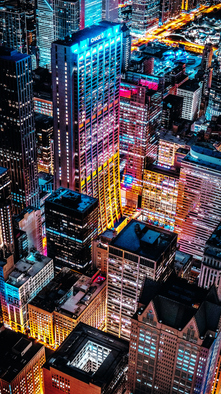 Paysage Urbain, Gratte-ciel, Bâtiment, Lumière, Blue. Wallpaper in 750x1334 Resolution