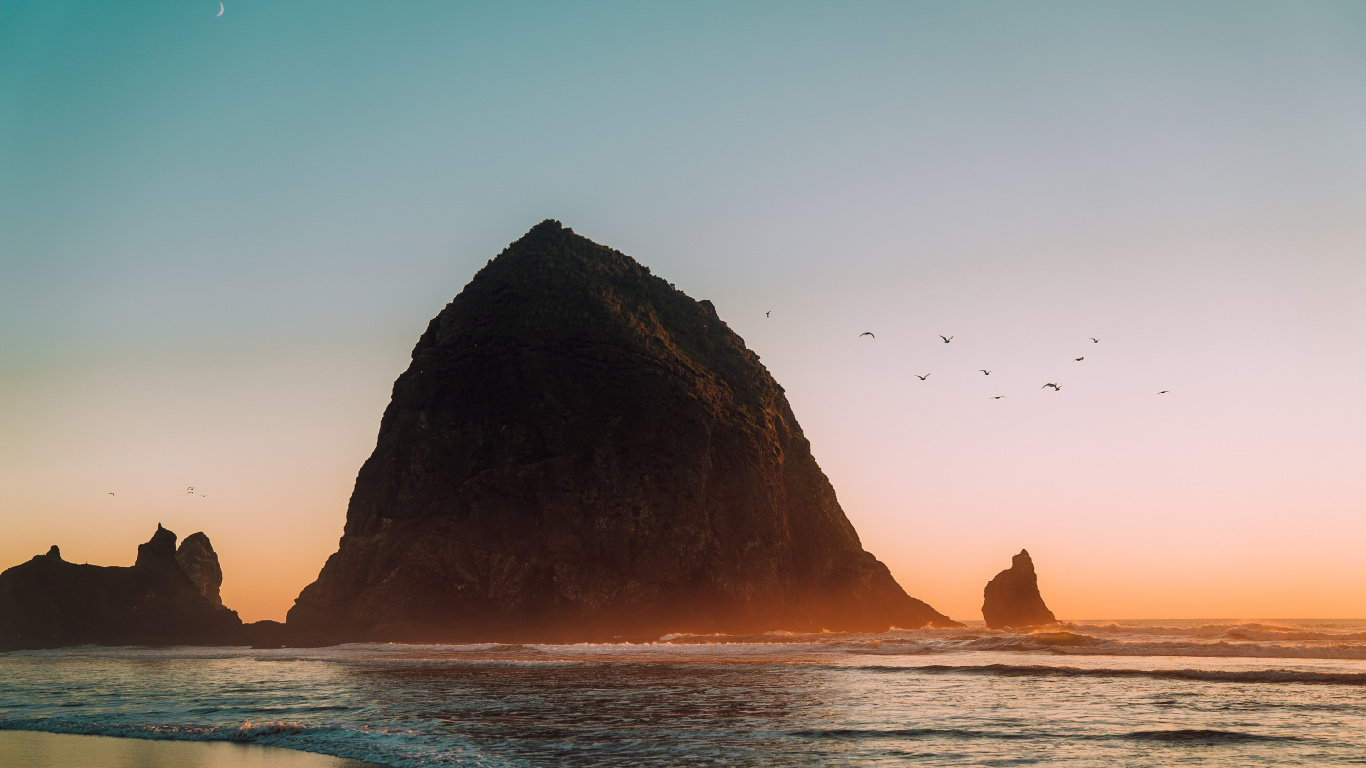 Pila, Oceano, Mañana, Agua, Costa. Wallpaper in 1366x768 Resolution