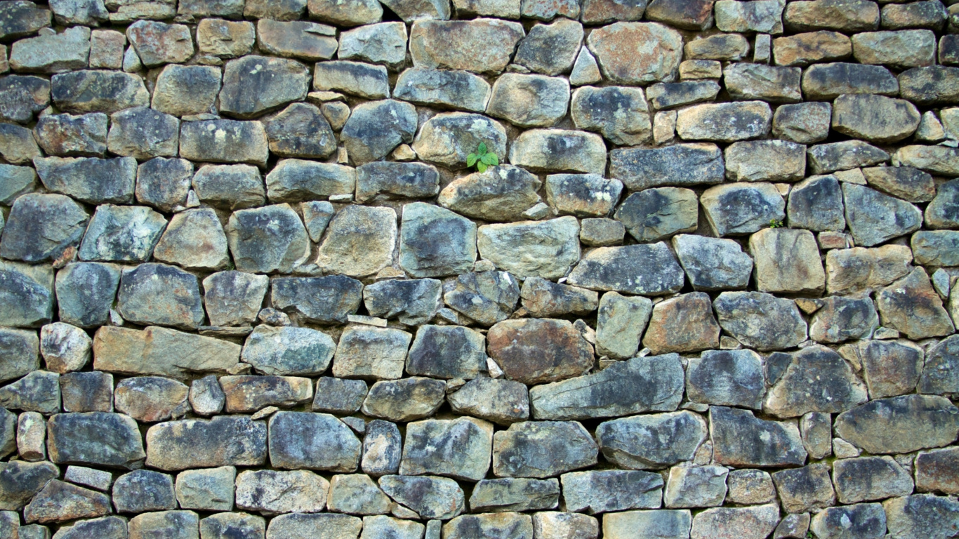 Mur de Briques Brunes et Grises. Wallpaper in 1366x768 Resolution