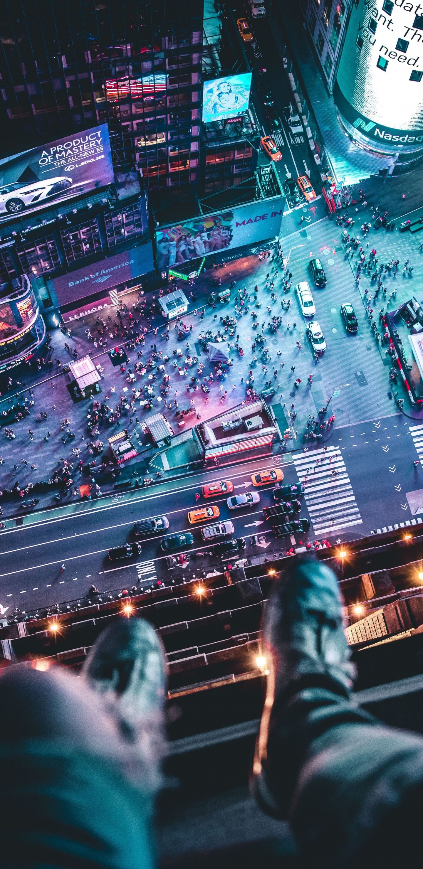 Times Square, Licht, Unterhaltung, Automotive Lighting, Gebäude. Wallpaper in 1440x2960 Resolution