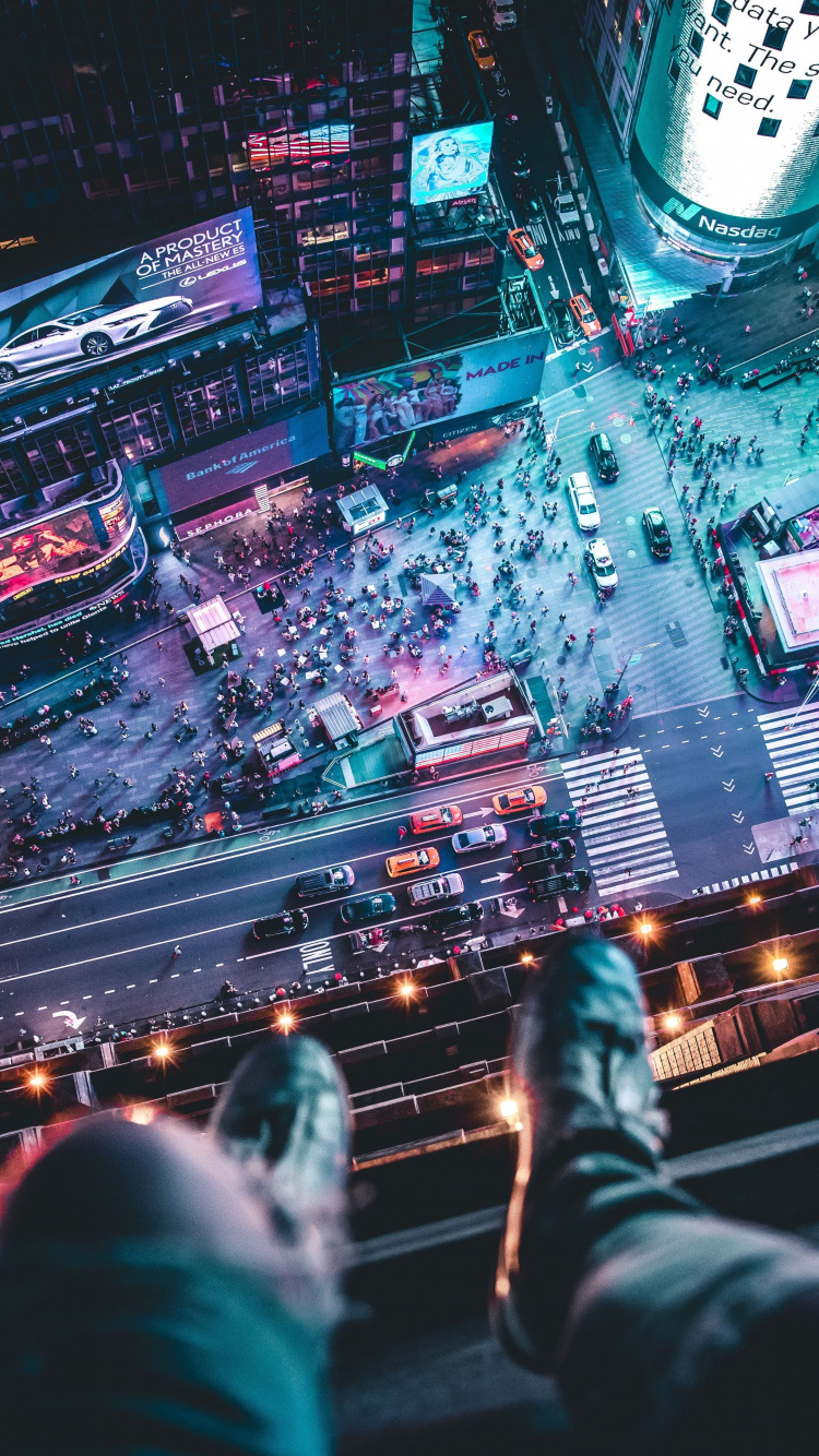 Times Square, Lumière, Éclairage, Divertissement, L'éclairage Automobile. Wallpaper in 750x1334 Resolution