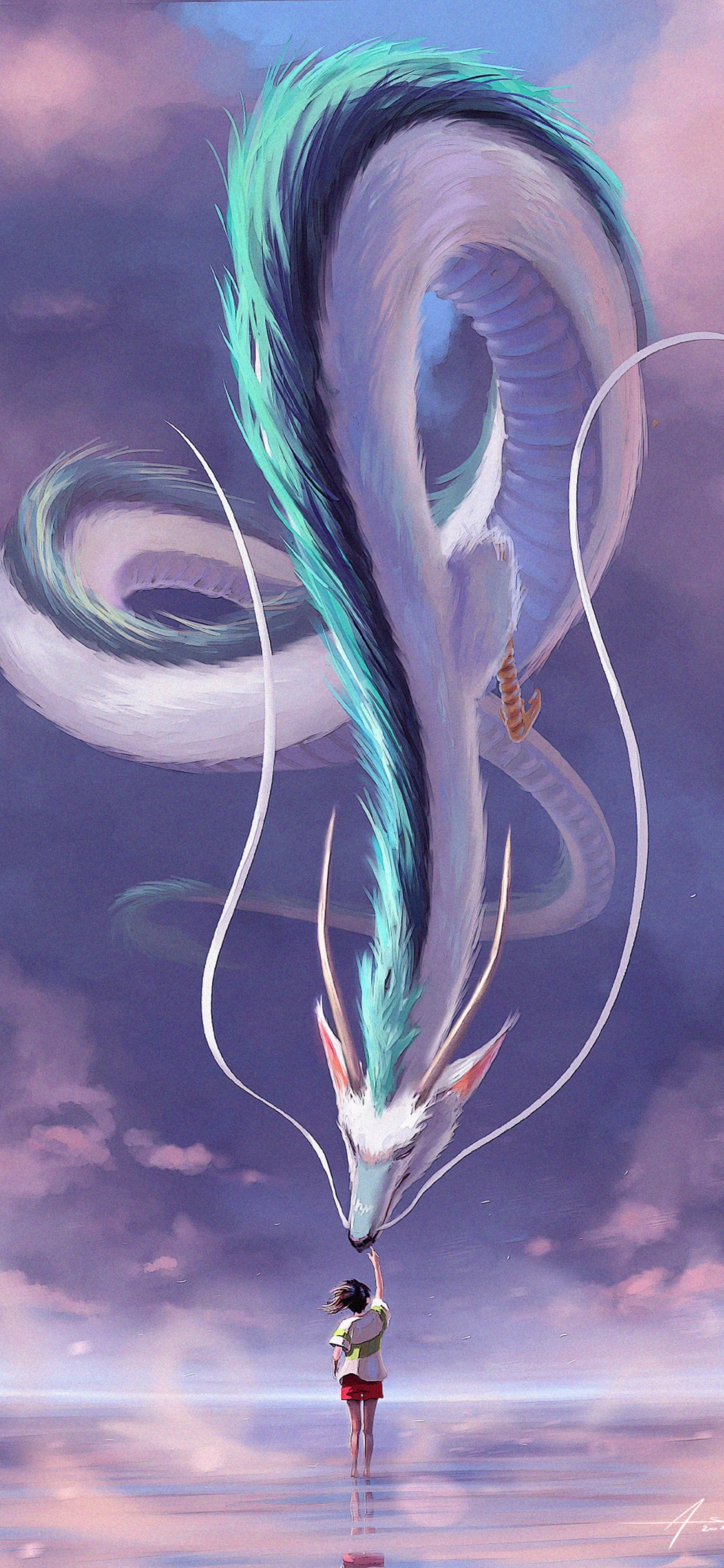 Chihiro Ogino, Haku, Anime, Anime Art, Poster. Wallpaper in 1242x2688 Resolution