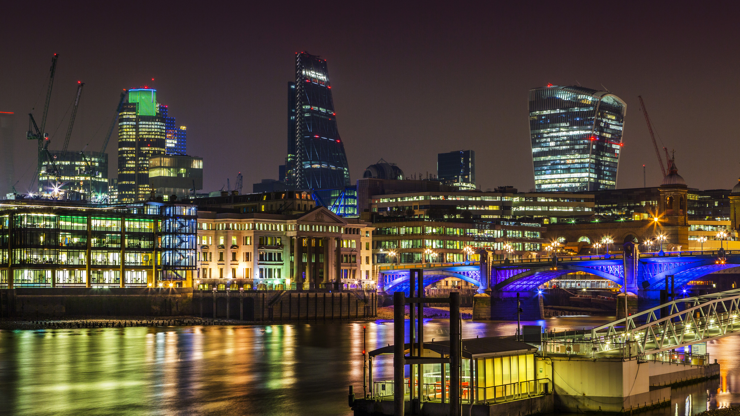 City Skyline During Night Time. Wallpaper in 2560x1440 Resolution
