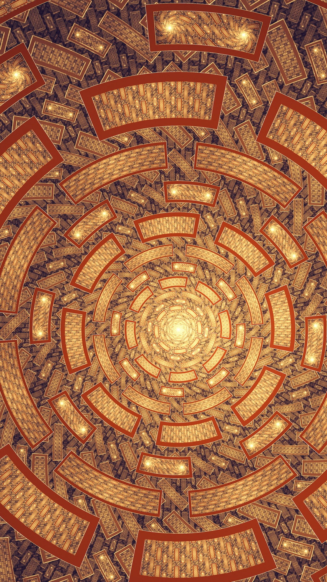 Braune Und Beige Runde Wanddeko. Wallpaper in 1080x1920 Resolution