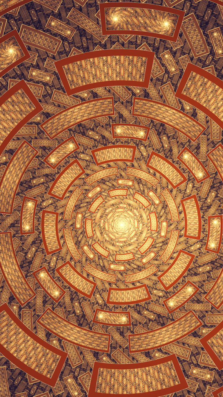 Décoration Murale Ronde Marron et Beige. Wallpaper in 750x1334 Resolution