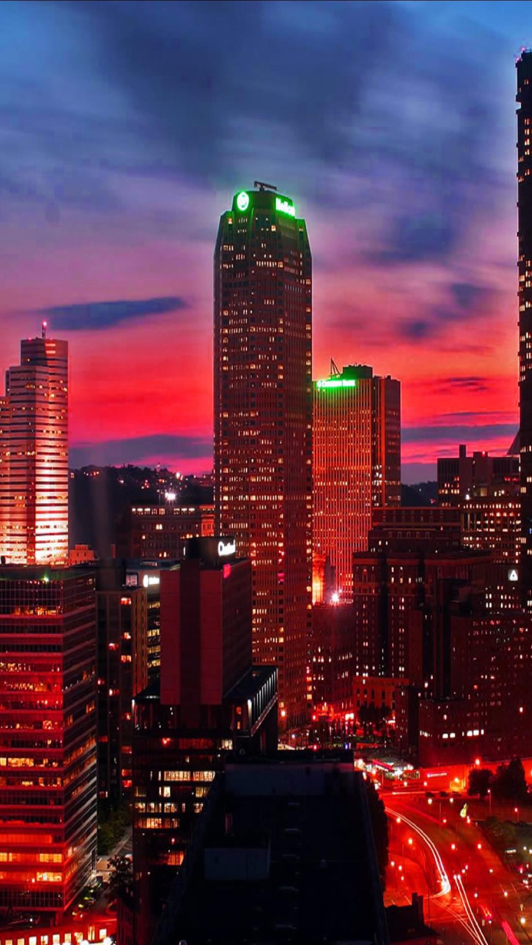 City Skyline During Night Time. Wallpaper in 1080x1920 Resolution