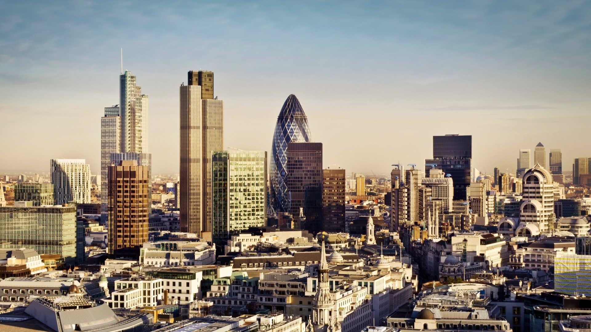 City Skyline Under Blue Sky During Daytime. Wallpaper in 1920x1080 Resolution