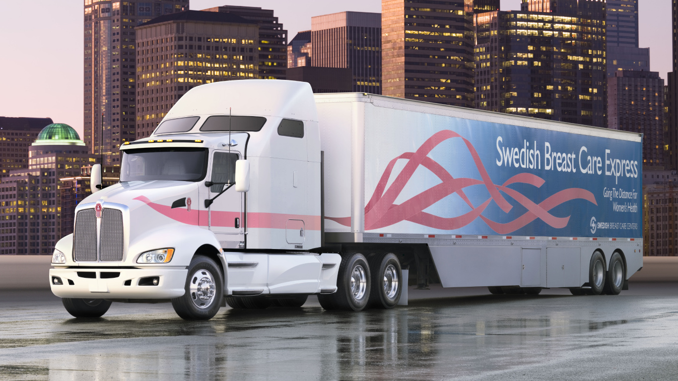 Camion Blanc et Rouge Sur la Route Pendant la Journée. Wallpaper in 1366x768 Resolution