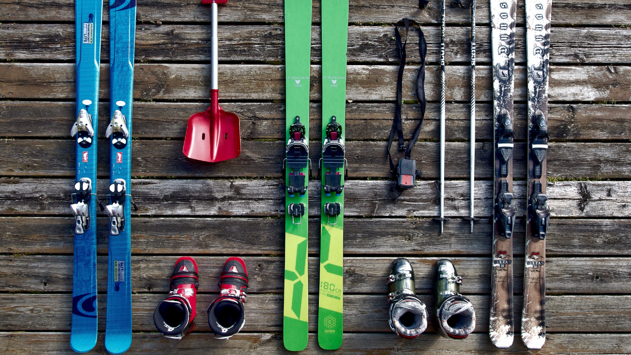 滑雪板, 滑板滑雪, 色彩, 木, 艺术 壁纸 1280x720 允许