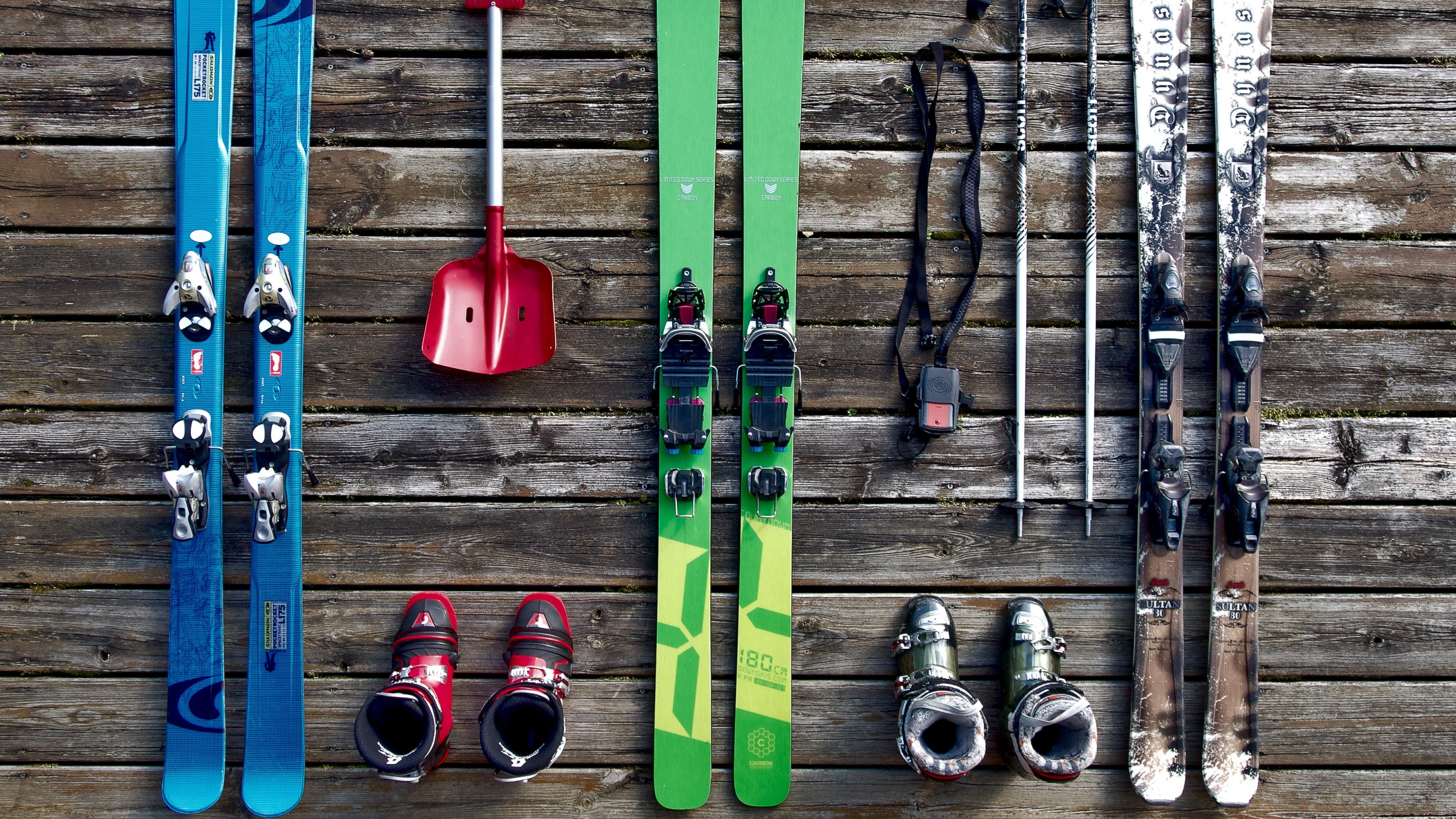 滑雪板, 滑板滑雪, 色彩, 木, 艺术 壁纸 3840x2160 允许