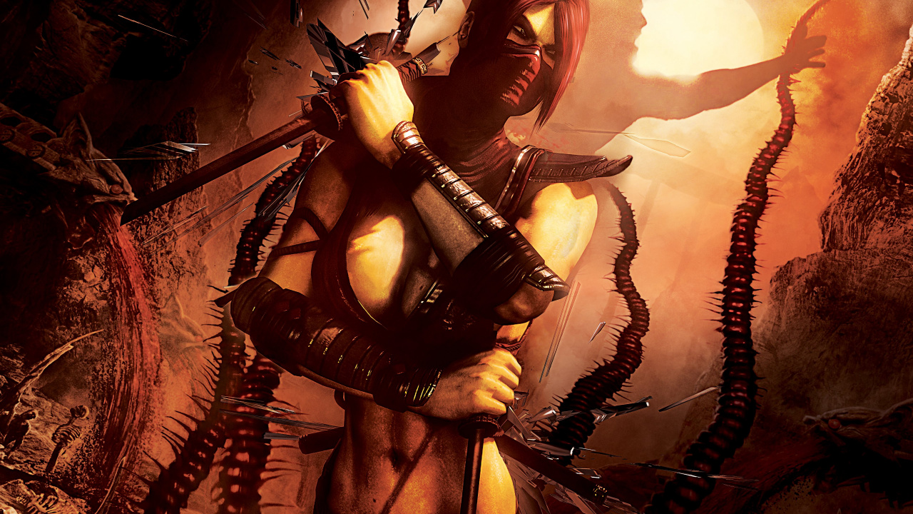 Mortal Kombat, Mortal Kombat x, Mortal Kombat 11, Écarlate, Femme de Guerrier. Wallpaper in 1280x720 Resolution