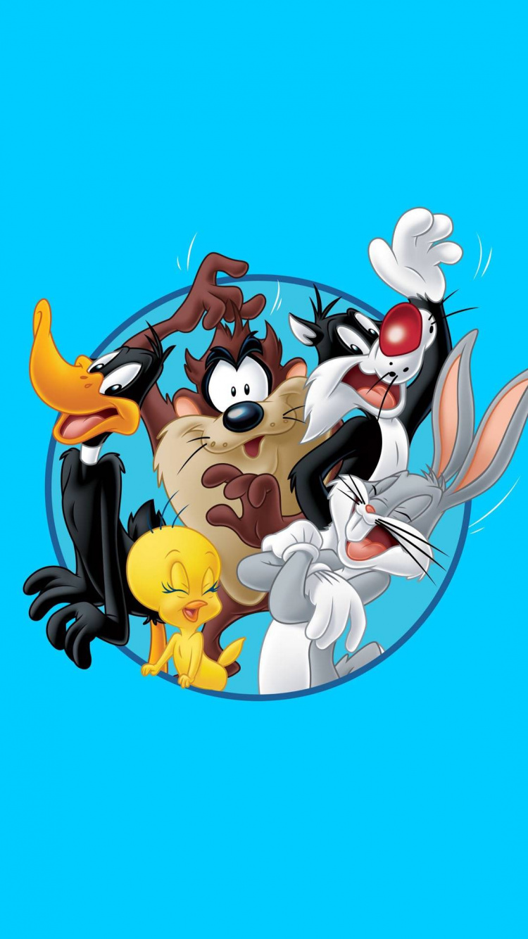 Looney Airs Drôles, Diable de Tasmanie, Daffy Duck, Bugs Lapin, Pep le Pew. Wallpaper in 750x1334 Resolution