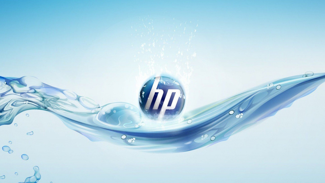 Hewlett Packard, Graphique, Logo, Illustration, Eau. Wallpaper in 1366x768 Resolution