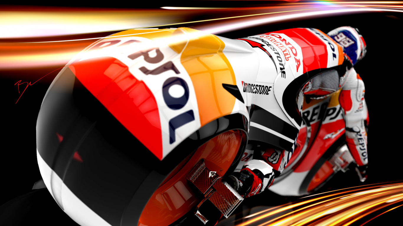 Rot-weißes Auto in Einer Straße. Wallpaper in 1366x768 Resolution