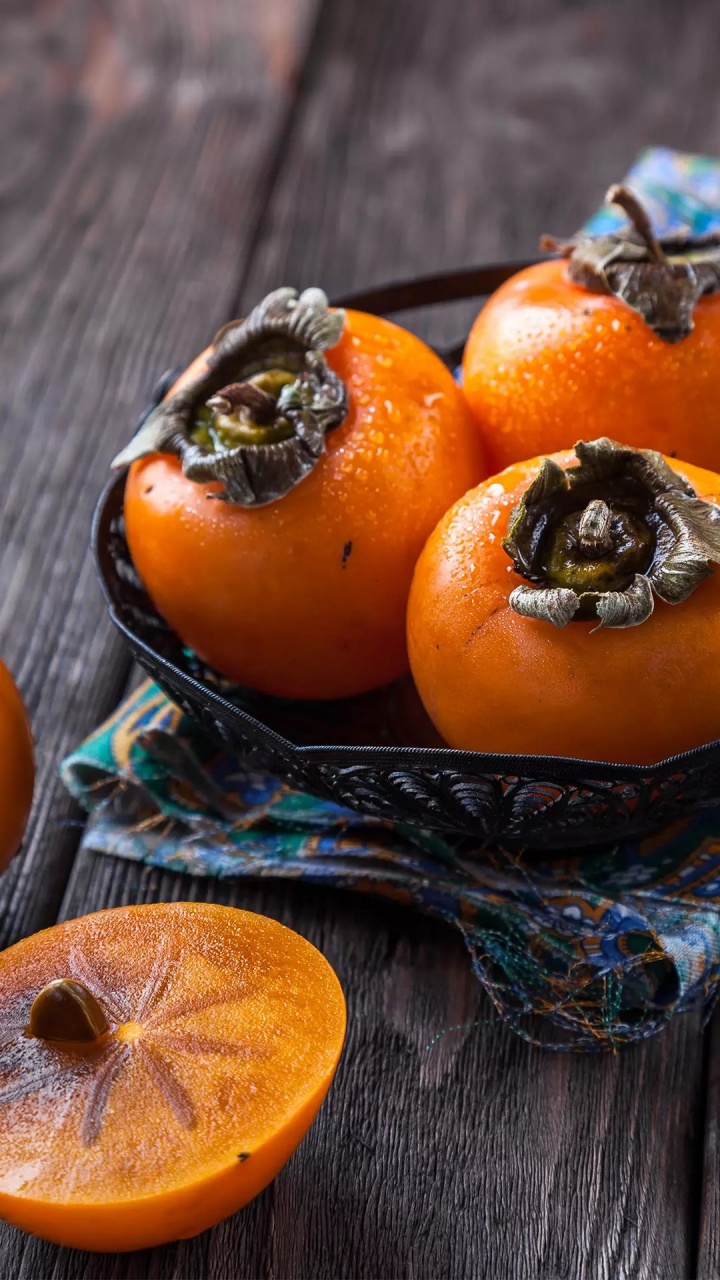 Japanische Persimone, Gemeine Persimone, Persimmon, Obstbaum, Sharon Frucht. Wallpaper in 720x1280 Resolution