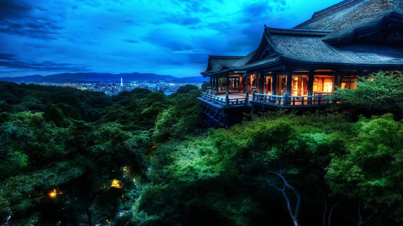 Brown Wooden House on Green Forest During Daytime. Wallpaper in 1366x768 Resolution