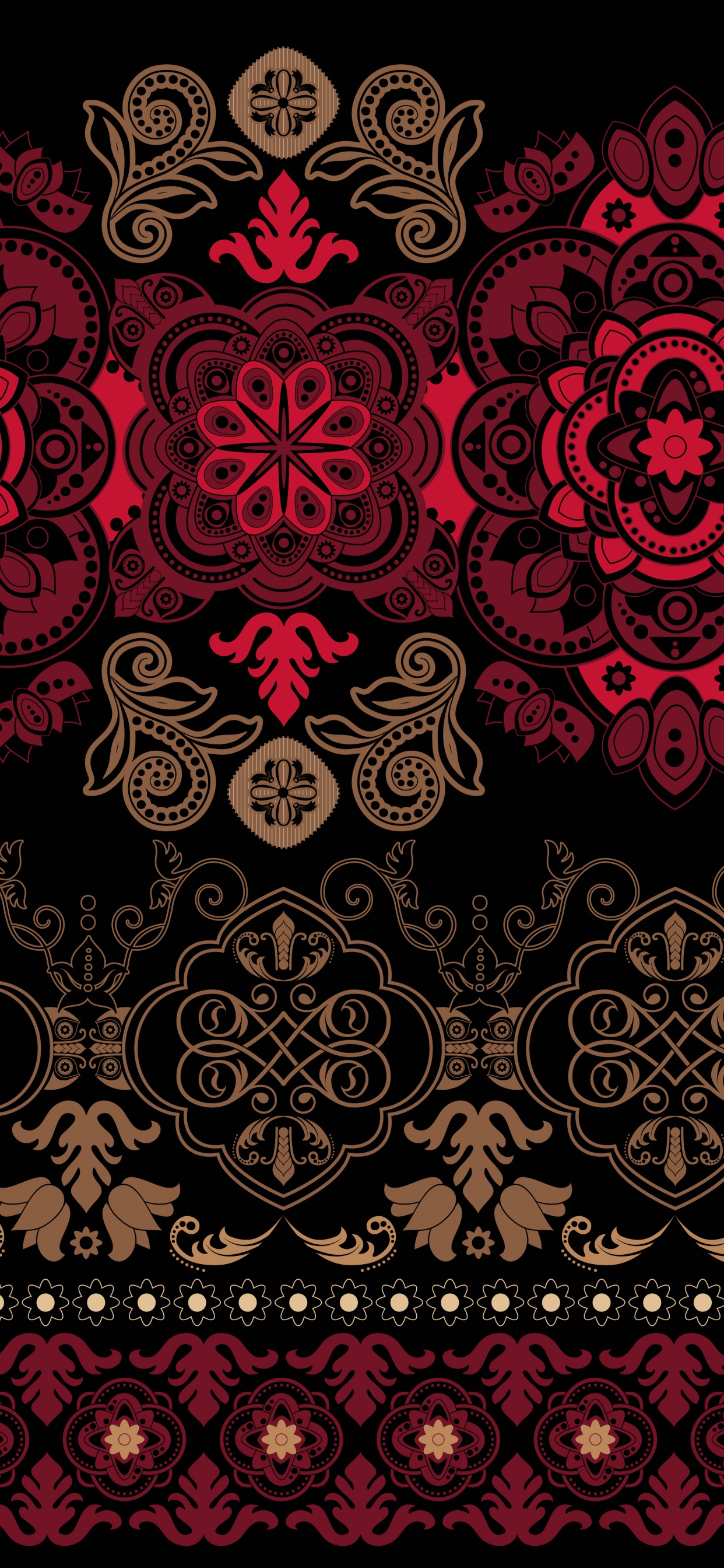 Textile Floral Rouge et Noir. Wallpaper in 1242x2688 Resolution