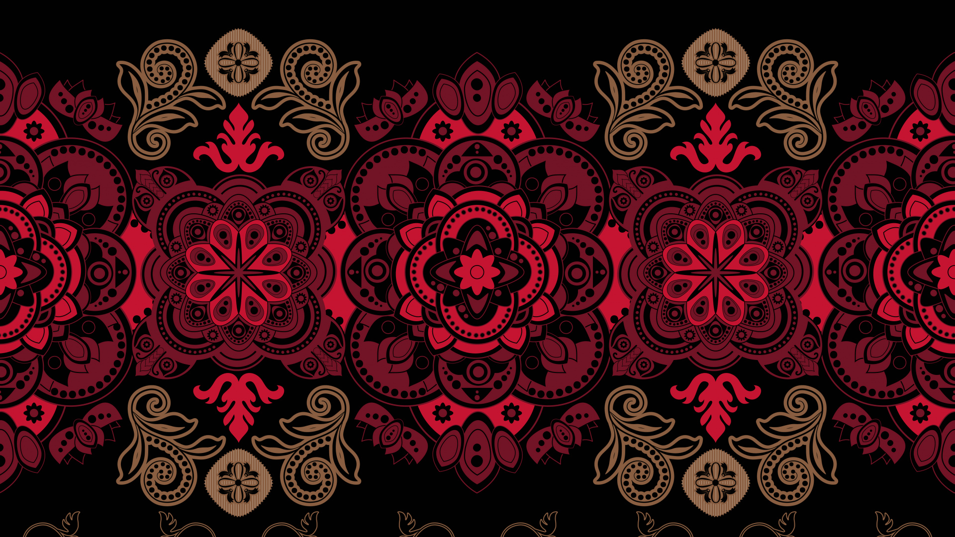 Textile Floral Rouge et Noir. Wallpaper in 1920x1080 Resolution