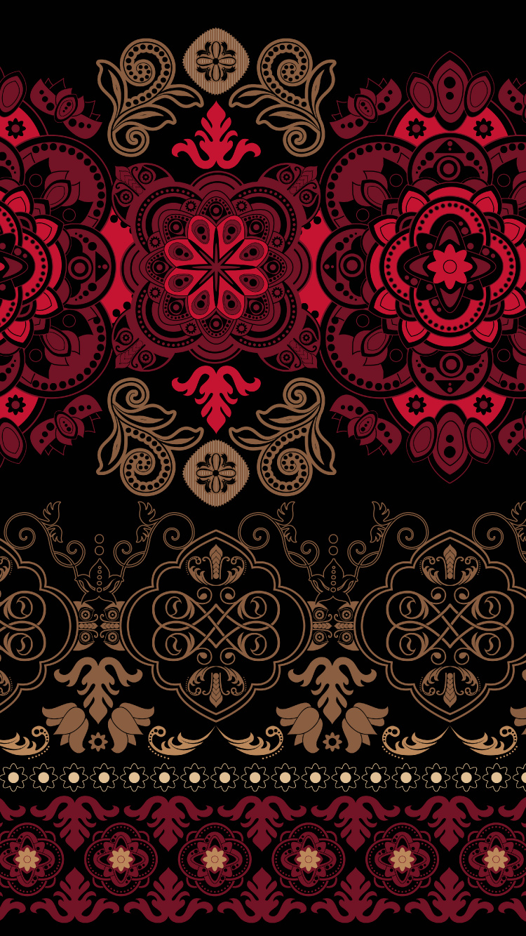 Textile Floral Rouge et Noir. Wallpaper in 750x1334 Resolution