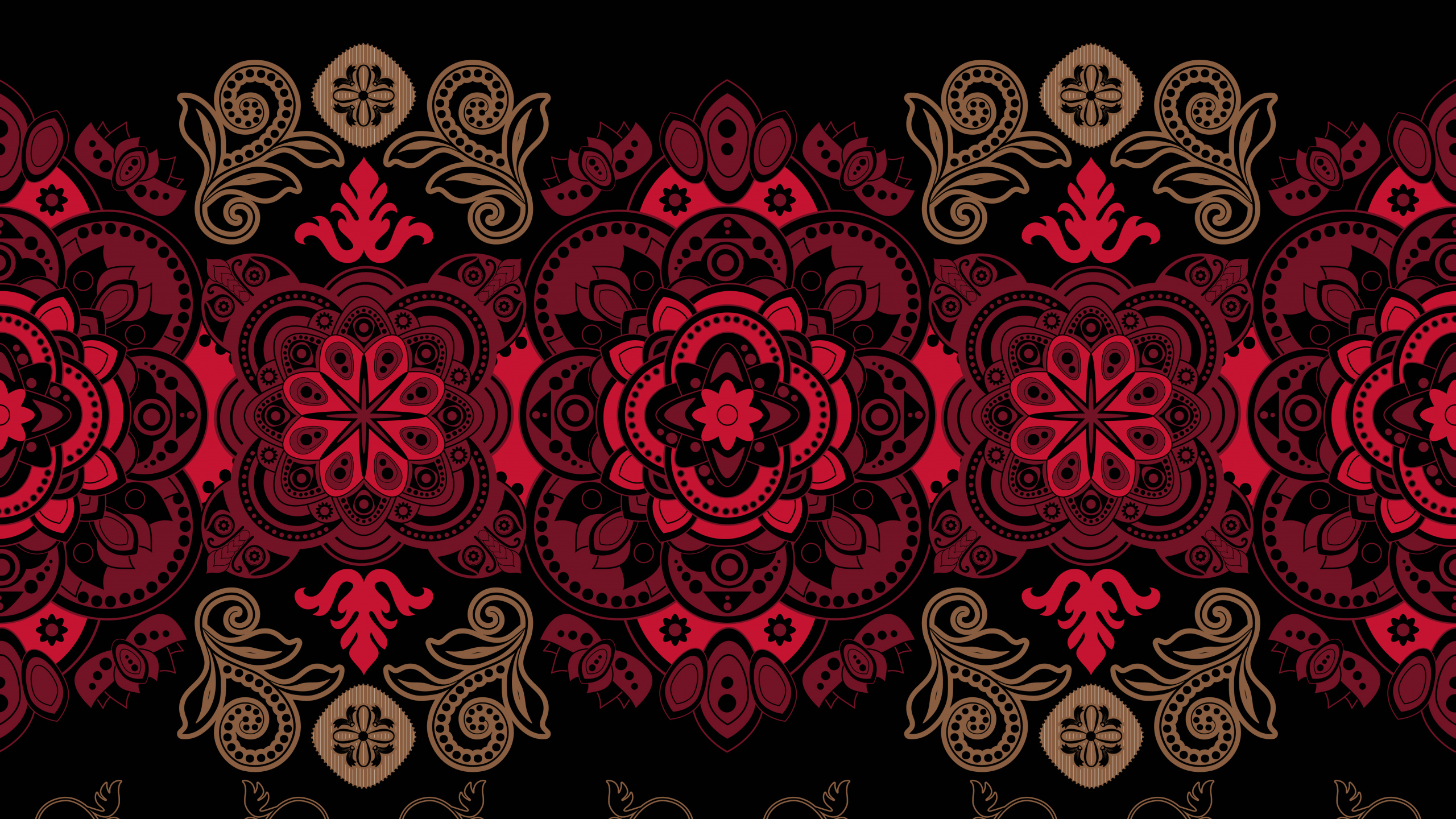 Textil Floral Rojo y Negro. Wallpaper in 2560x1440 Resolution