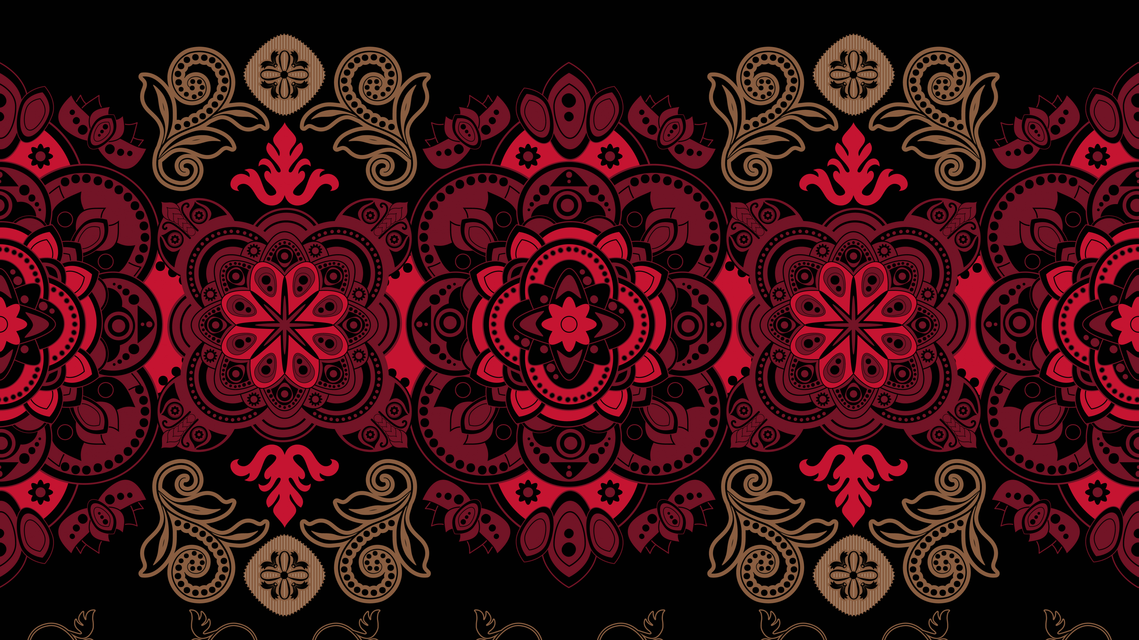 Textil Floral Rojo y Negro. Wallpaper in 3840x2160 Resolution