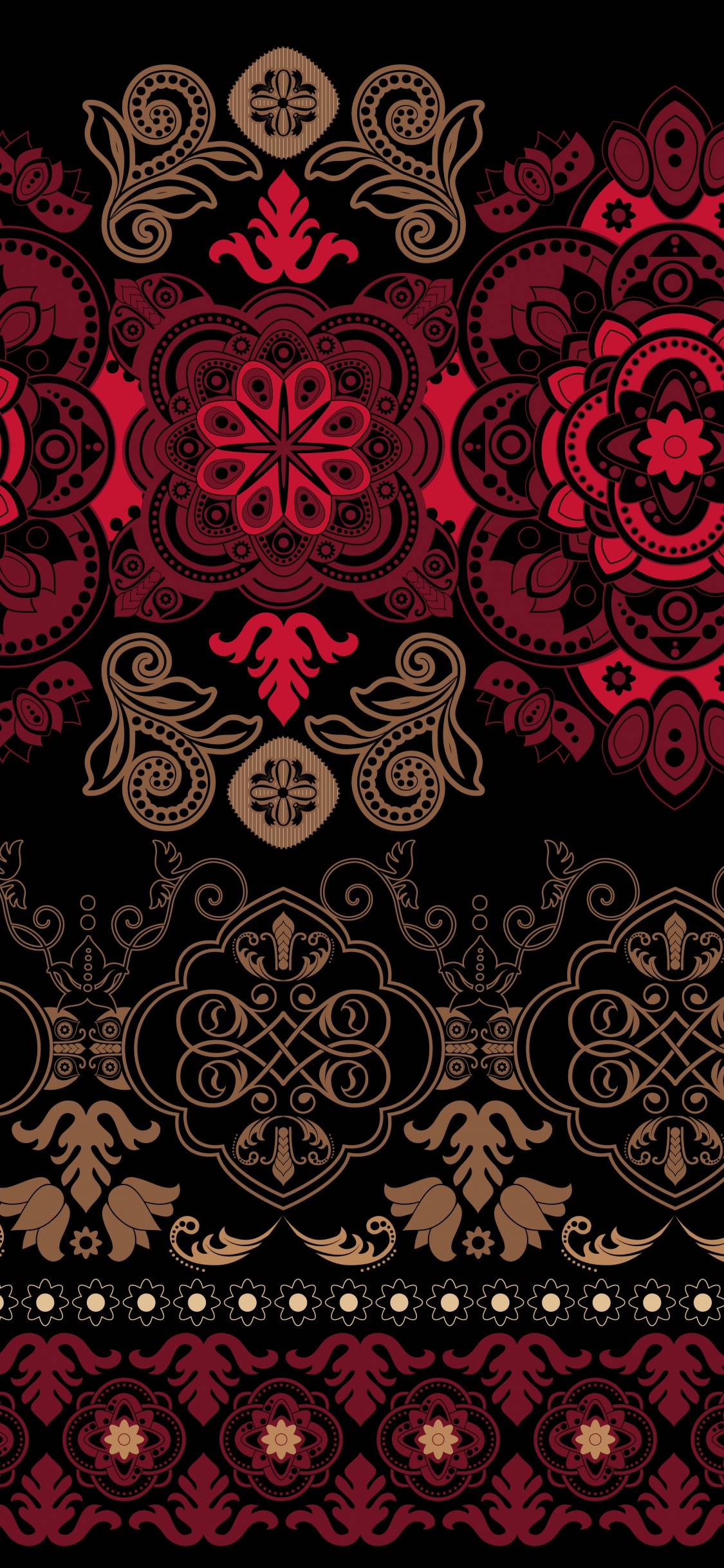 Download 1125x2436 Wallpaper Red and Black Floral Textile Red and Black Floral Textile. Wallpaper in 1125x2436 Resolution