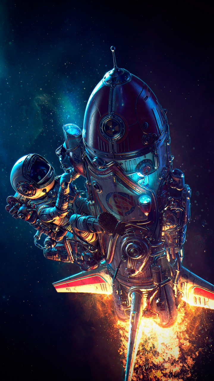 Astronaut, Space, Outer Space, Space Suit, Electric Blue. Wallpaper in 720x1280 Resolution