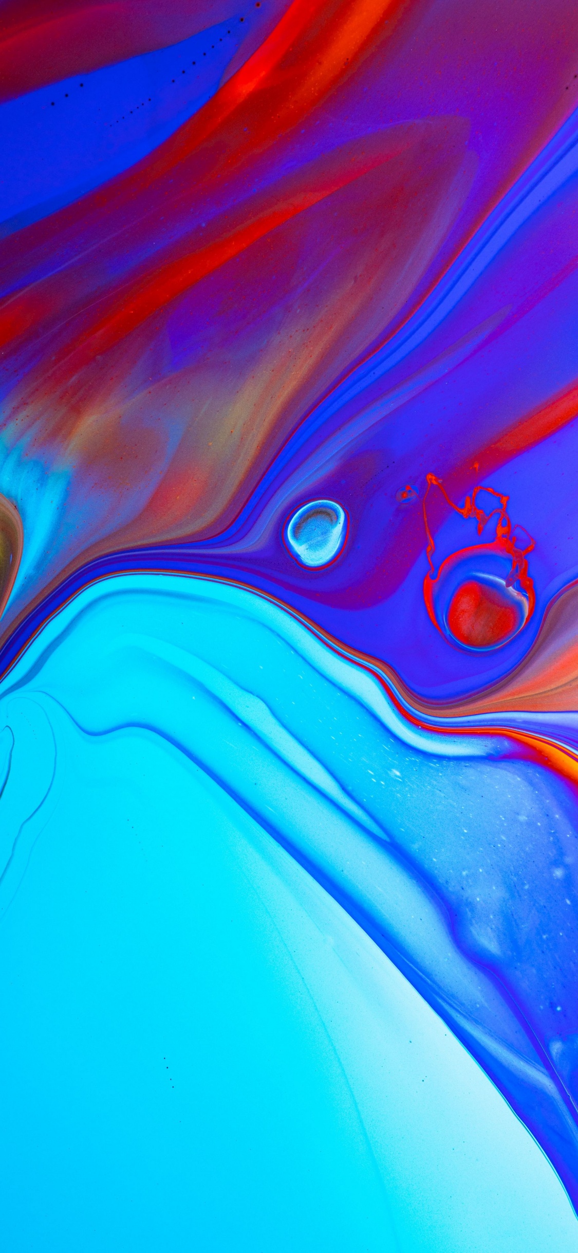 Paint, Art, Liquid, Blue, Purple. Wallpaper in 1125x2436 Resolution