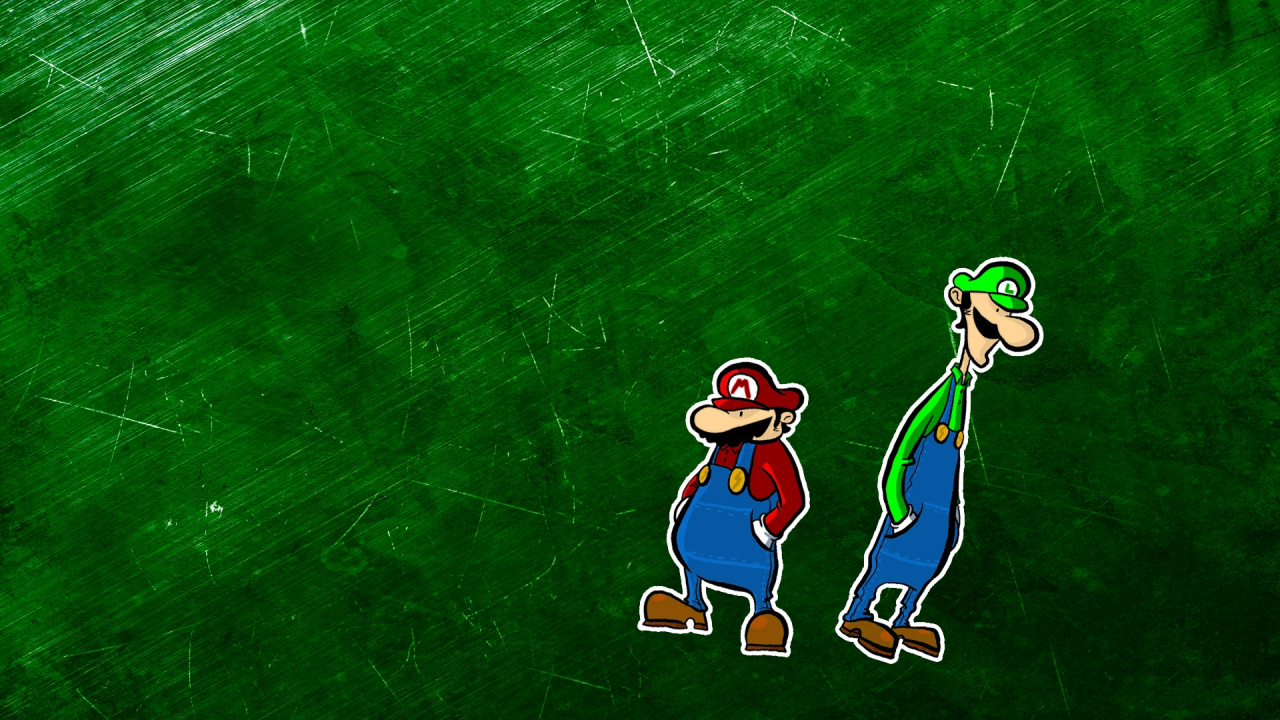 Luigi, Mario, Crapaud, Green, Super Mario Bros. Wallpaper in 1280x720 Resolution