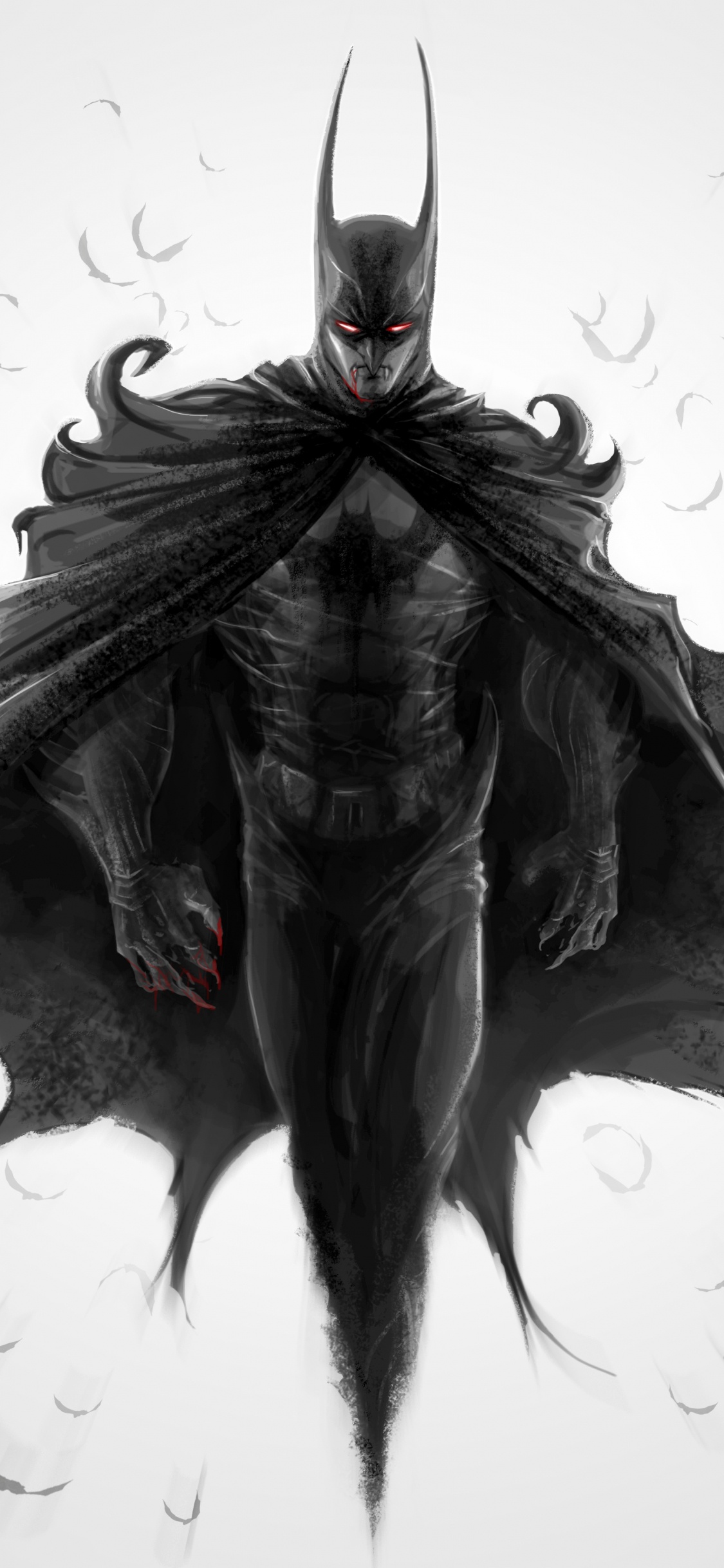 Peinture Abstraite en Noir et Blanc. Wallpaper in 1125x2436 Resolution