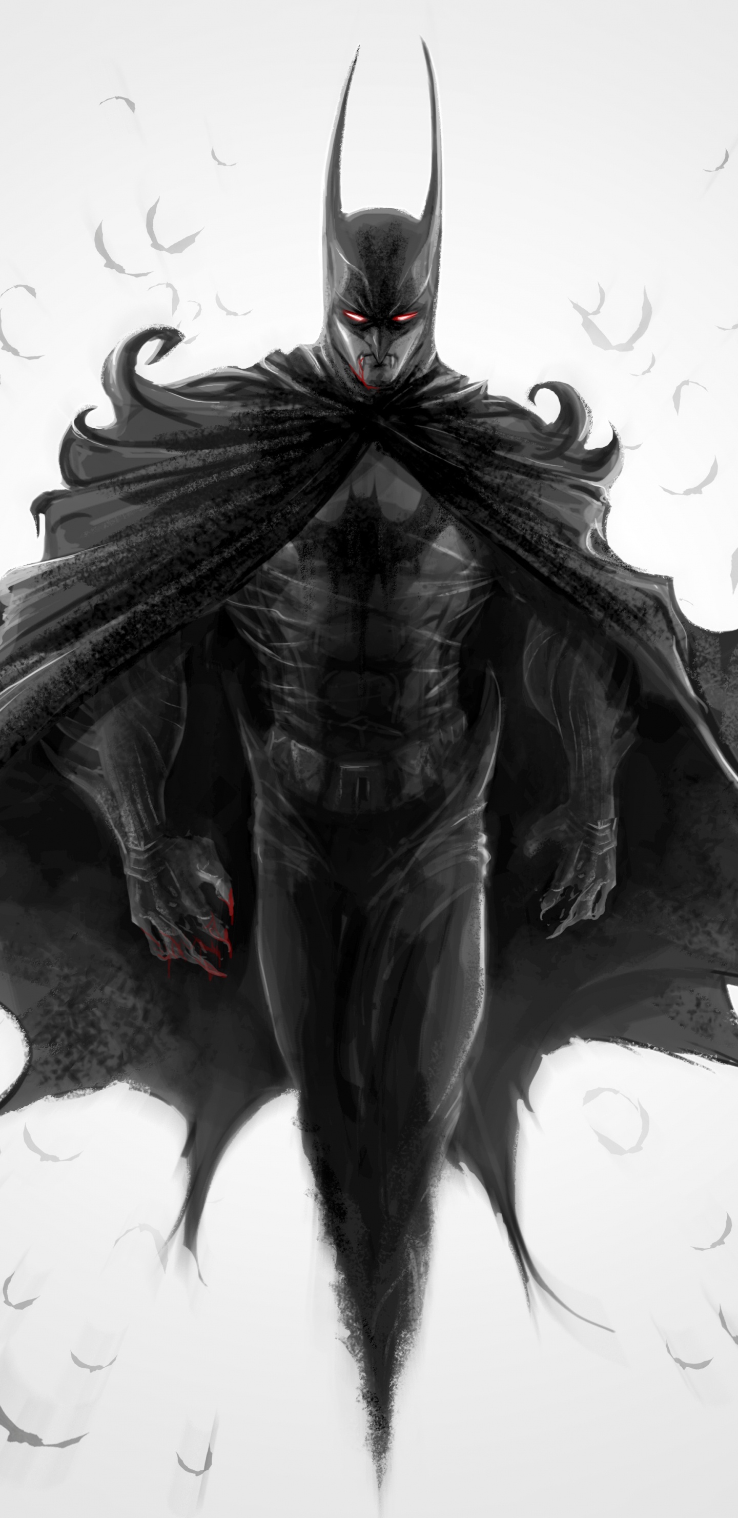 Pintura Abstracta en Blanco y Negro. Wallpaper in 1440x2960 Resolution