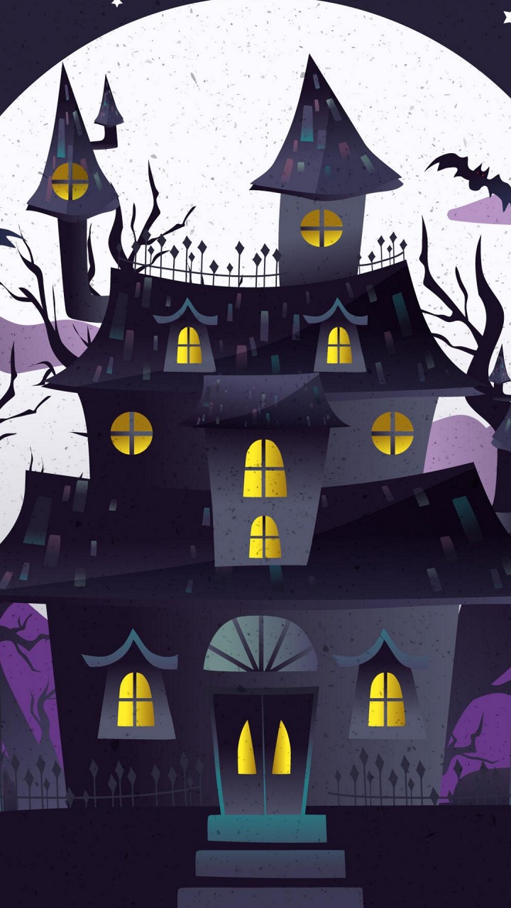 Illustration, Maison Hantée, Affiche, Graphique, Noir. Wallpaper in 720x1280 Resolution