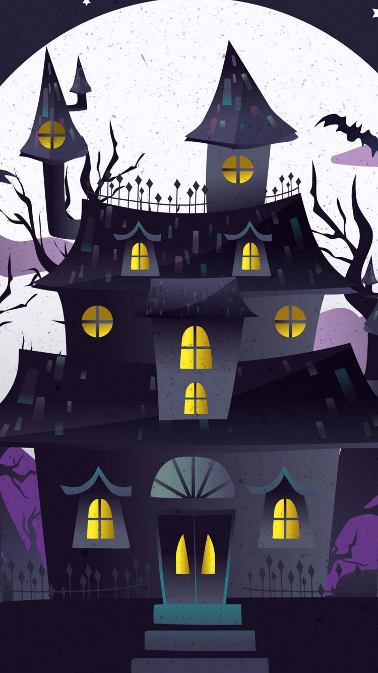 Ilustración, La Casa Encantada, Cartel, Gráficos, Negro. Wallpaper in 750x1334 Resolution