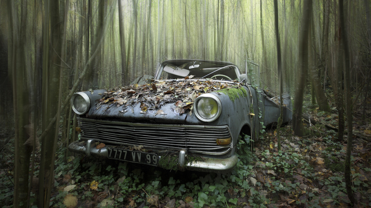 Voiture Ancienne en Noir et Blanc. Wallpaper in 1280x720 Resolution