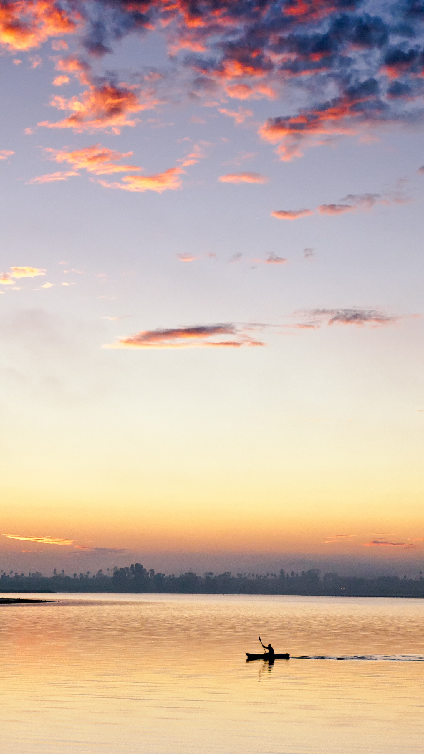 Sonnenuntergang, Horizont, Afterglow, Cloud, Wasser. Wallpaper in 1440x2560 Resolution