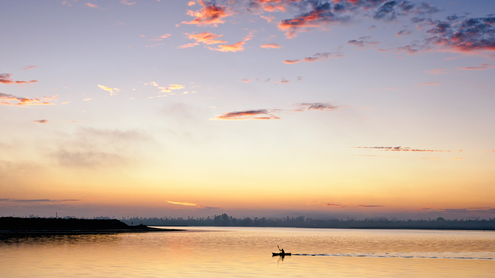 Puesta, Afterglow, Agua, Noche, Atardecer. Wallpaper in 1920x1080 Resolution