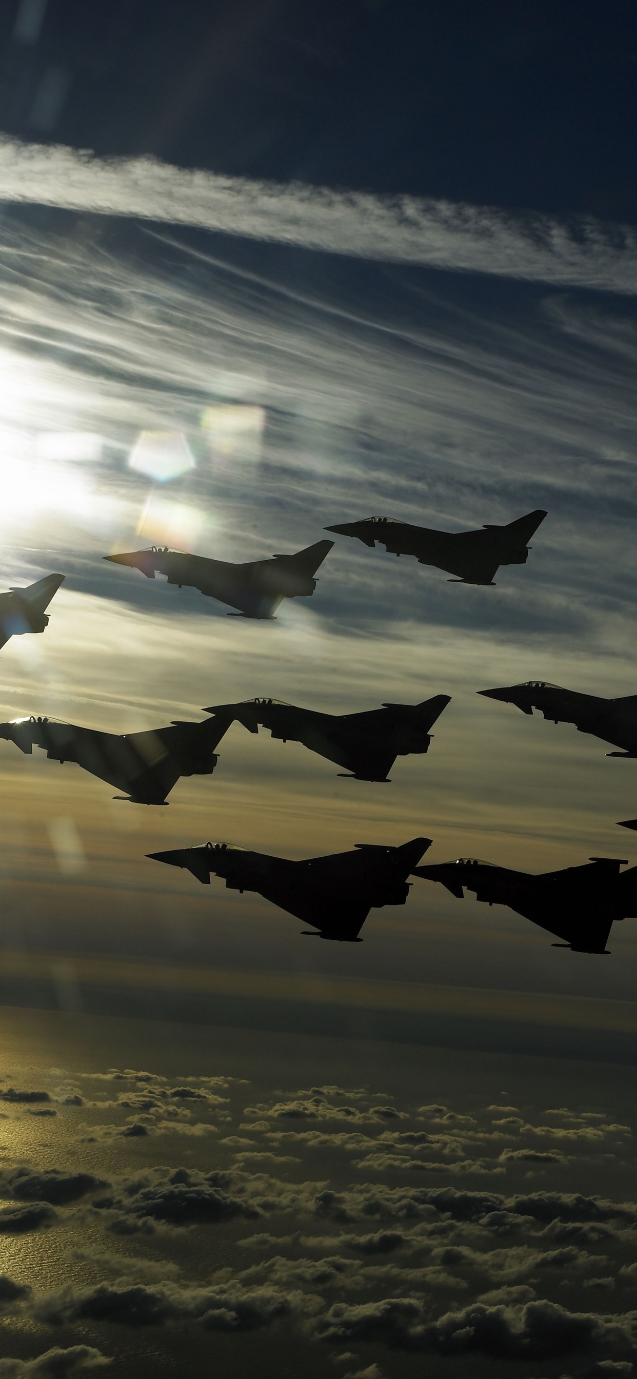 台风战斗机, 军用飞机, 气氛, 翼, 大海 壁纸 1242x2688 允许